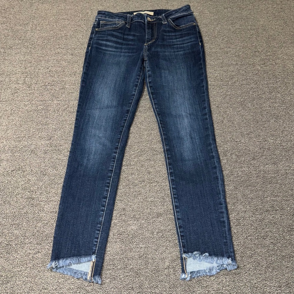 Joes Jeans Womens 26 Dark Wash Slim Frayed Step Hem Denim Blue Skinny Jeans Boho